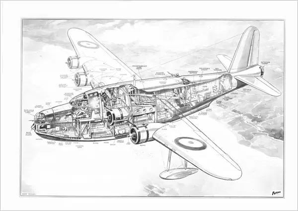 Short S25 Sunderland Cutaway Drawing