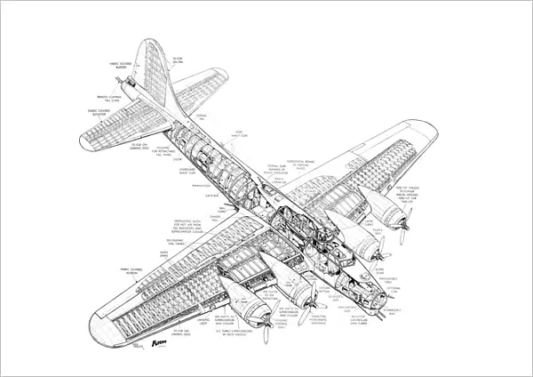 Boeing B-17G Flying Fortress Cutaway Drawing