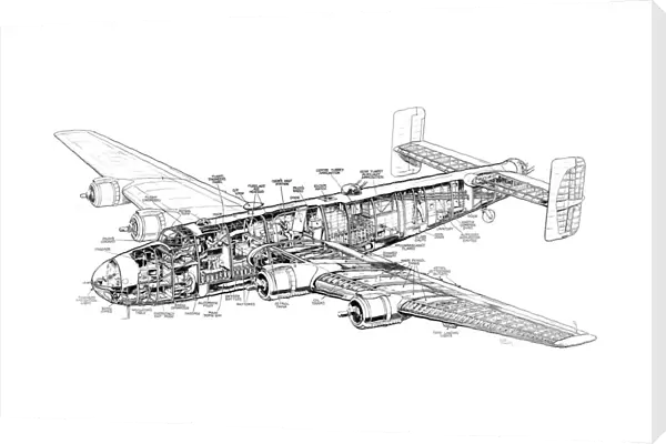 Handley Page Halifax Cutaway Drawing