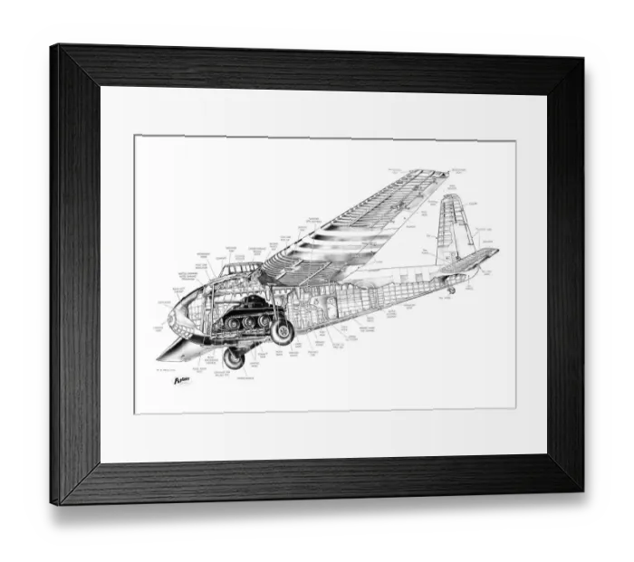 Framed Print : General Aircraft Hamilcar Cutaway Drawing Framed Print : General Aircraft Hamilcar Cutaway Drawing