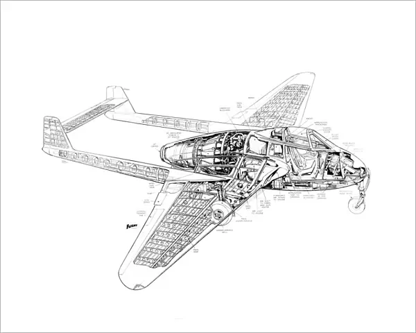 DH Vampire Mk1 Cutaway Drawing