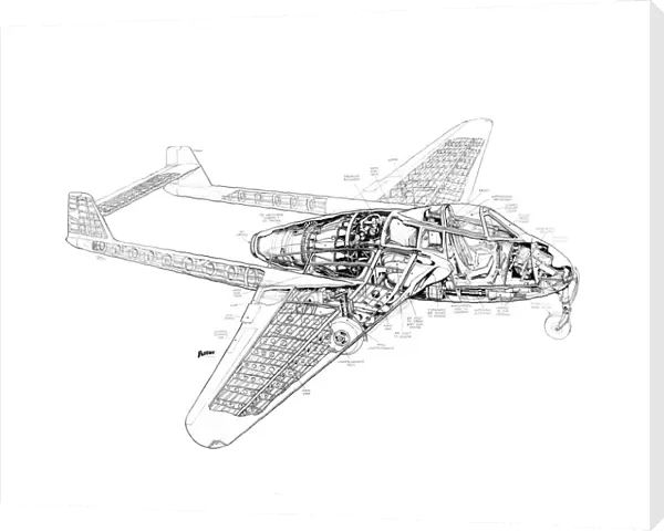 DH Vampire Mk1 Cutaway Drawing