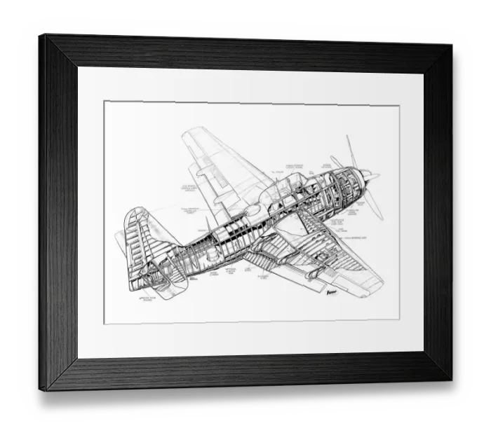 Framed Print : Fairey Spearfish Cutaway Drawing Framed Print : Fairey Spearfish Cutaway Drawing