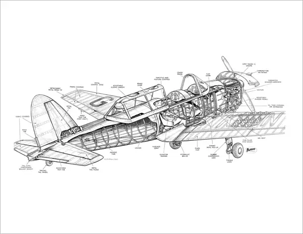 De Havilland Chipmunk Cutaway Drawing