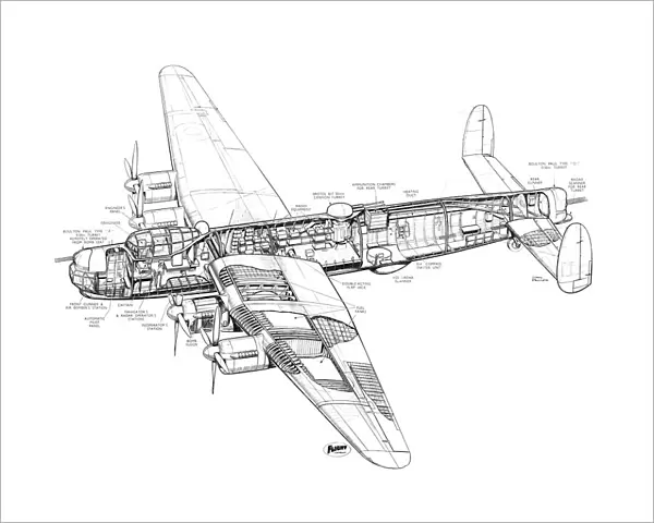 Avro 694 Lincoln Cutaway Drawing