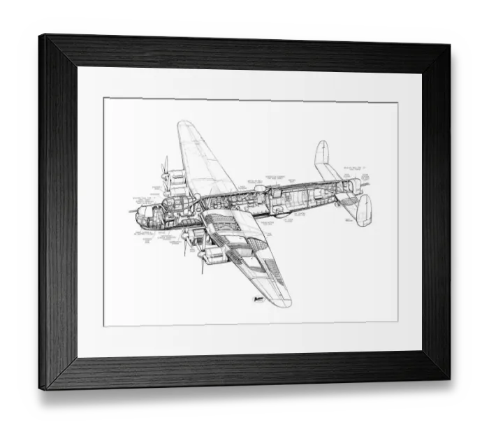 Framed Print : Avro 694 Lincoln Cutaway Drawing Framed Print : Avro 694 Lincoln Cutaway Drawing