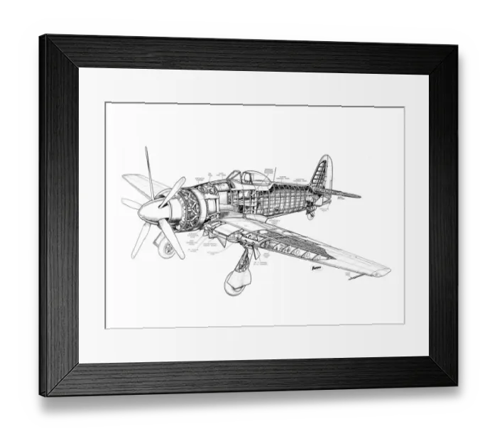 Framed Print : Hawker Sea Fury Cutaway Drawing Framed Print : Hawker Sea Fury Cutaway Drawing