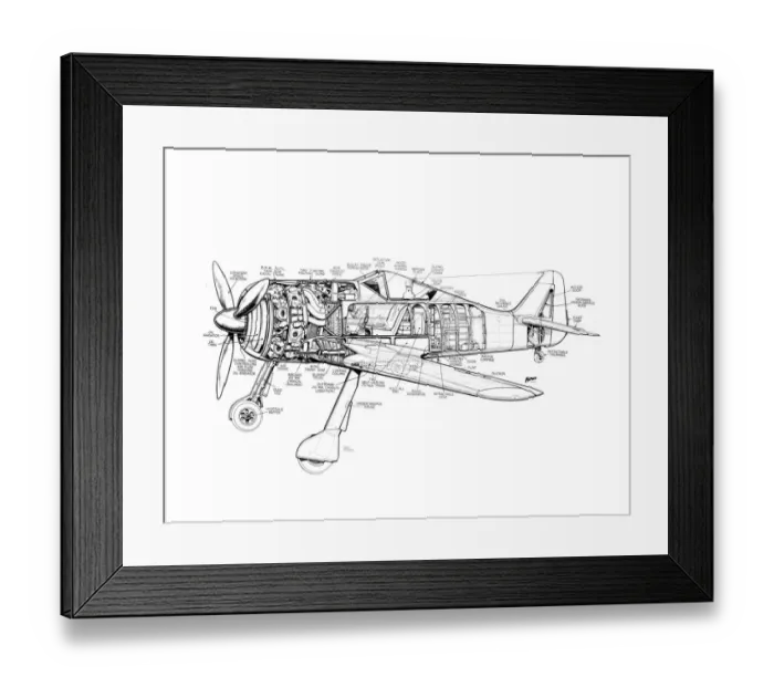Framed Print : Focke Wulf FW190 Cutaway Drawing