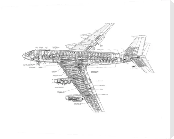 Boeing 707-120 Cutaway Drawing