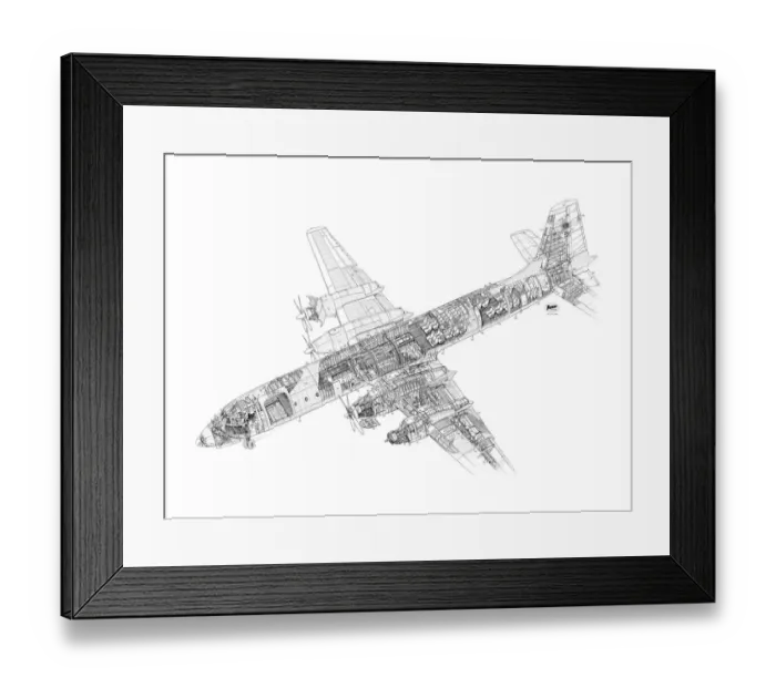 Framed Print : Canadair CL-44 Cutaway Drawing Framed Print : Canadair CL-44 Cutaway Drawing