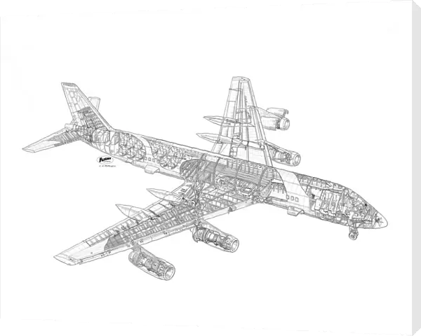 Convair CV-990 Cutaway Drawing