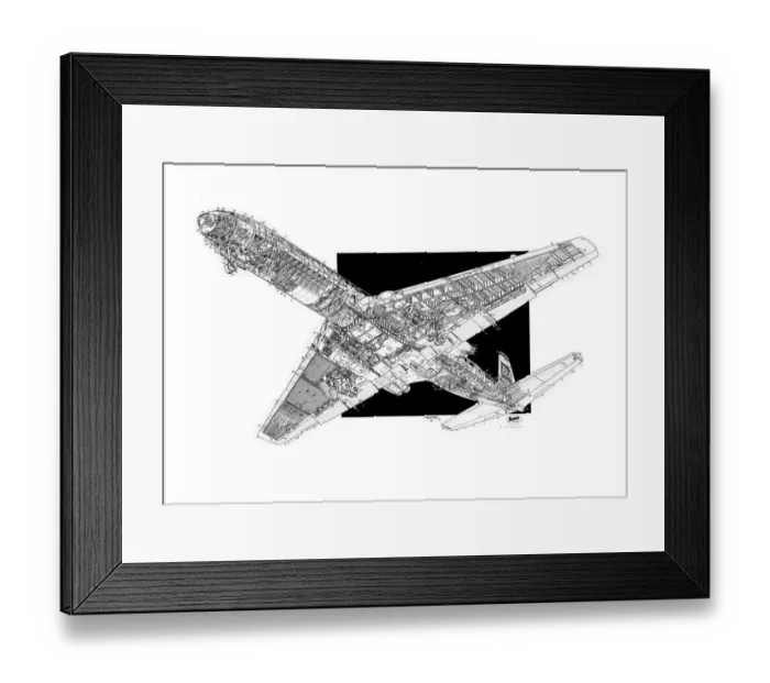 Framed Print : DH106 Comet 4B Cutaway Drawing Framed Print : DH106 Comet 4B Cutaway Drawing