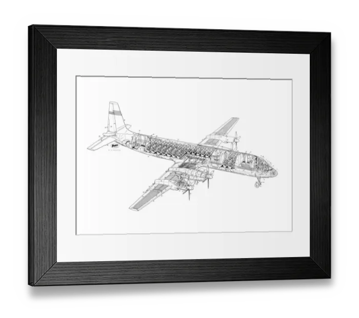 Framed Print : Ilyushin IL-18 Cutaway Drawing Framed Print : Ilyushin IL-18 Cutaway Drawing