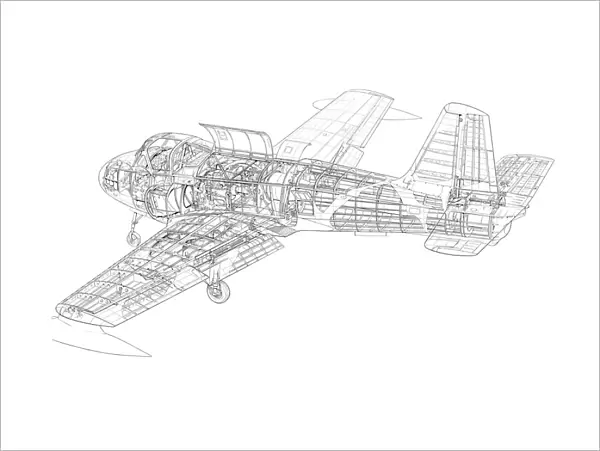 Hunting Jet Provost T1 Cutaway Drawing