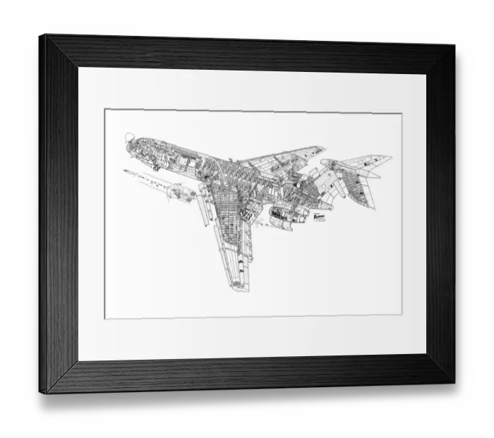 Framed Print : Vickers VC-10 Cutaway Drawing Framed Print : Vickers VC-10 Cutaway Drawing