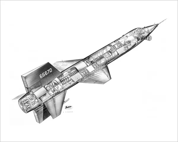 North American X-15 Cutaway Drawing