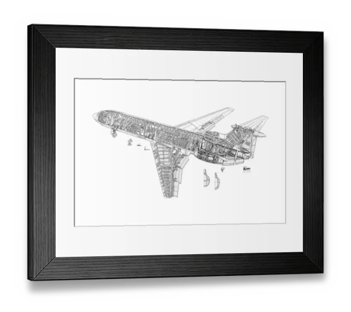 Framed Print : Hawker Siddeley Trident 1E Cutaway Drawing Framed Print : Hawker Siddeley Trident 1E Cutaway Drawing