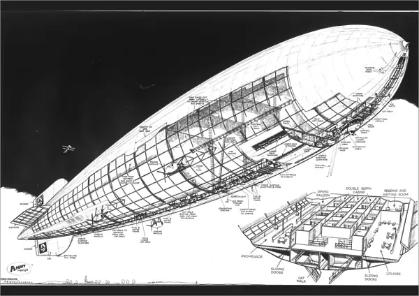 Graf Zeppelin LZ129 Cutaway Drawing