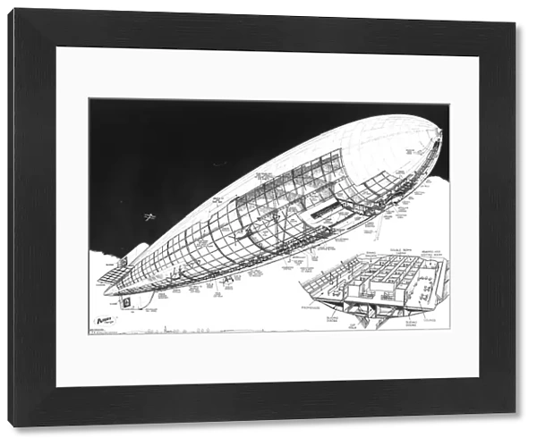 Graf Zeppelin LZ129 Cutaway Drawing