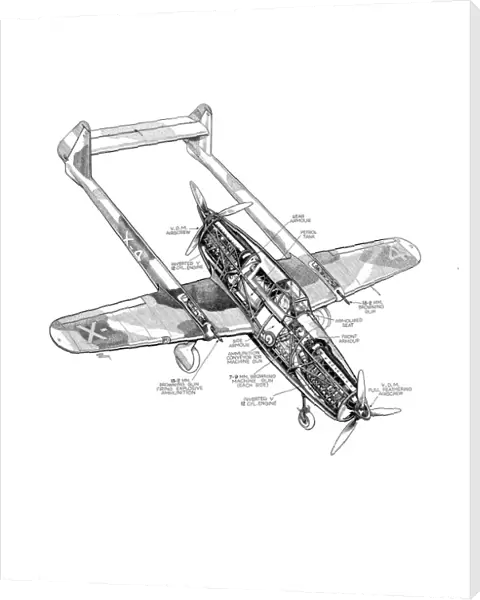 Fokker D23 Cutaway Drawing