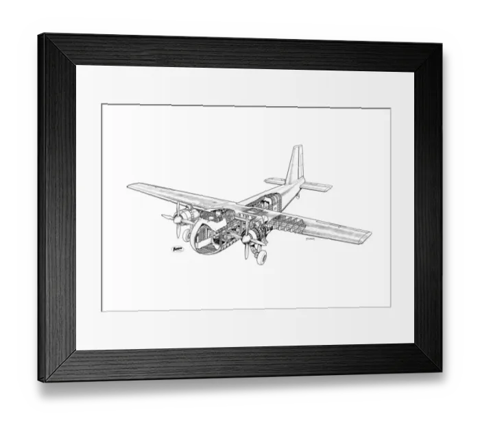 Framed Print : Bristol Britannia Wayferer Cutaway Drawing Framed Print : Bristol Britannia Wayferer Cutaway Drawing