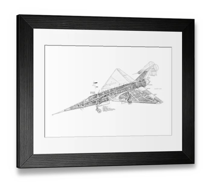 Framed Print : Fairey Delta II Cutaway Drawing