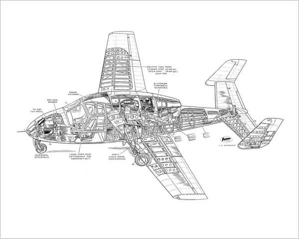Miles M100 Student Cutaway Drawing