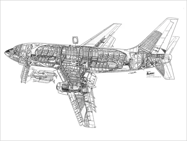 Boeing 737-100 Cutaway Drawing