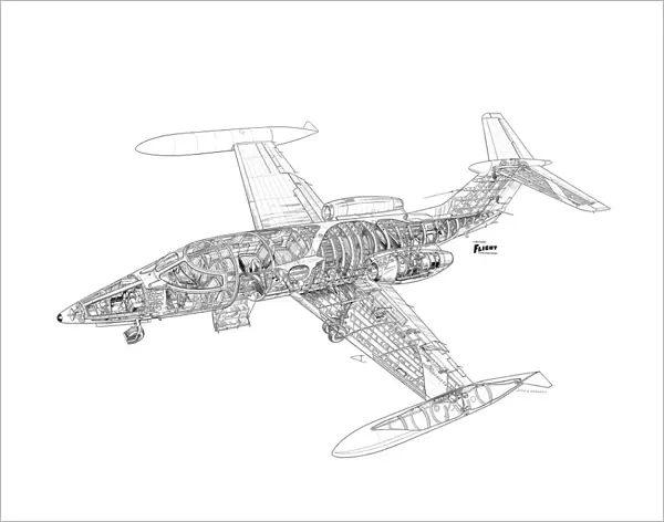 Learjet 24A Cutaway Drawing