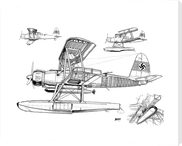 Arado AR95 Cutaway Drawing