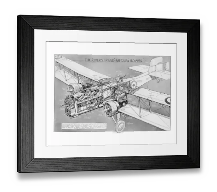 Framed Print : Boulton Paul P75 Overstrand Cutaway Drawing Framed Print : Boulton Paul P75 Overstrand Cutaway Drawing