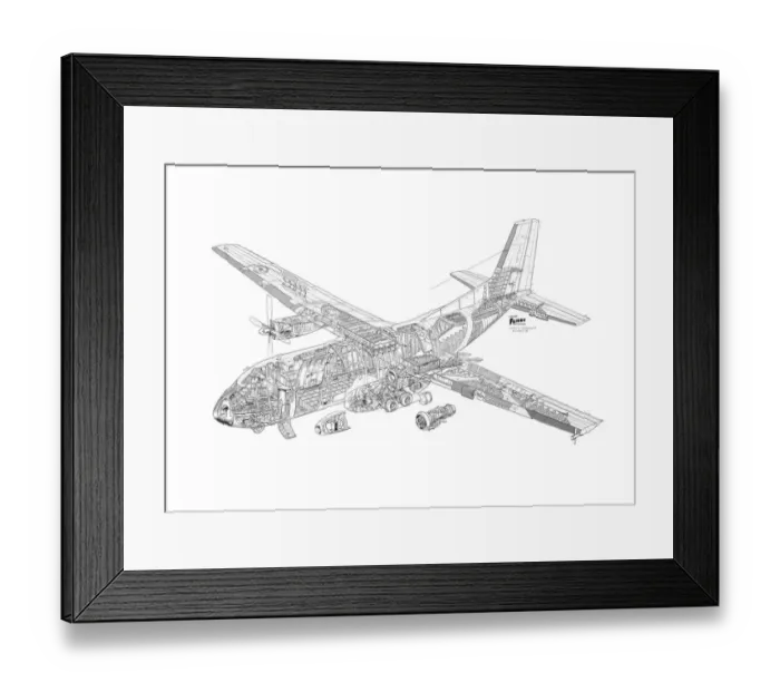 Framed Print : Aerospatiale C160 Transall Cutaway Drawing Framed Print : Aerospatiale C160 Transall Cutaway Drawing