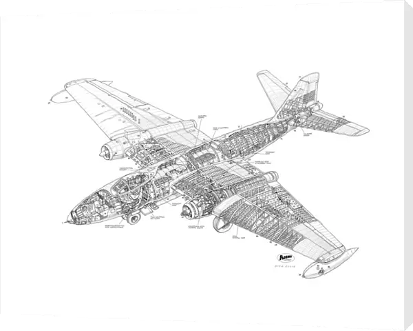 English Electric Canberra B18 Cutaway Drawing