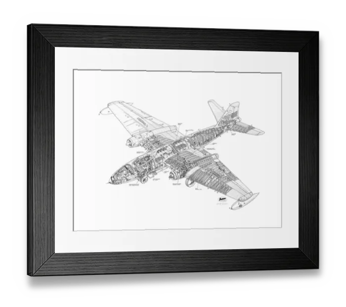 Framed Print : English Electric Canberra B18 Cutaway Drawing Framed Print : English Electric Canberra B18 Cutaway Drawing