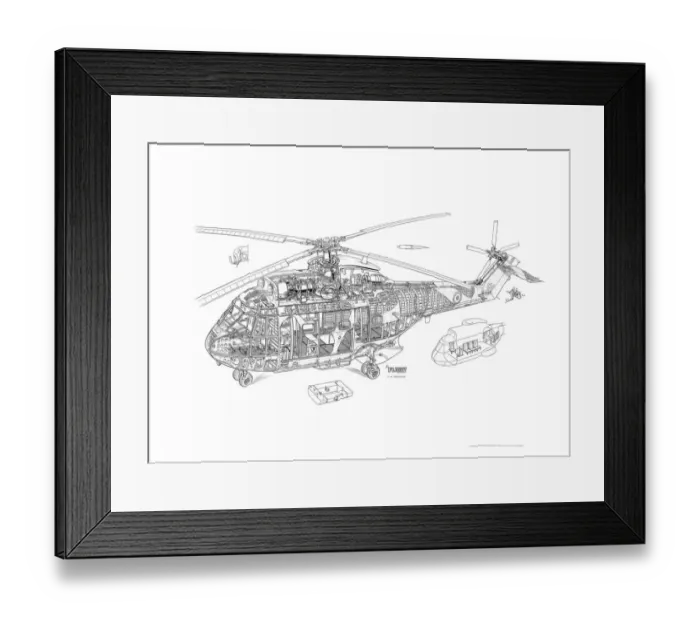 Framed Print : Aerospatiale SA330 Puma Cutaway Drawing Framed Print : Aerospatiale SA330 Puma Cutaway Drawing