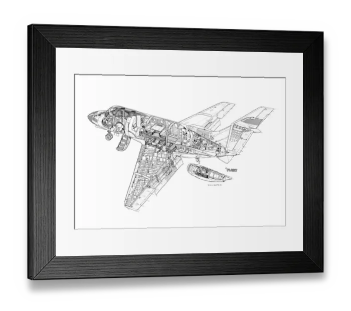 Framed Print : Hawker Siddeley HS125-400 Cutaway Drawing Framed Print : Hawker Siddeley HS125-400 Cutaway Drawing