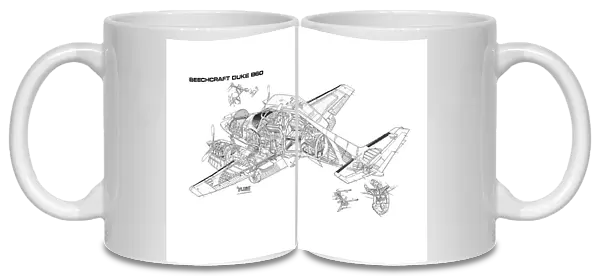 Beechcraft Duke B60 Cutaway Drawing