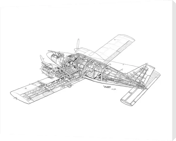 Piper PA-34 Seneca Cutaway Drawing