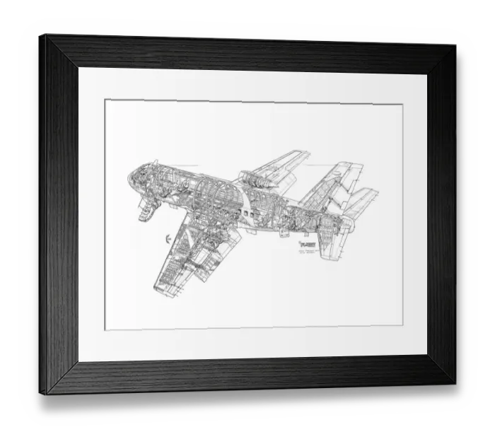 Framed Print : VFW 614 Cutaway Drawing