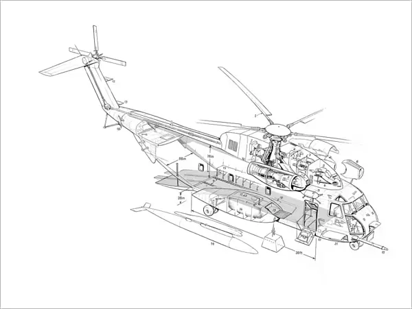 Sikorsky HH-53 Cutaway Drawing