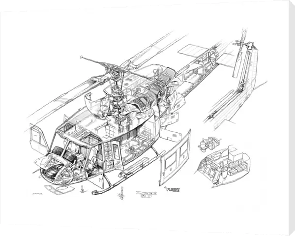 Bell 212 Cutaway Poster