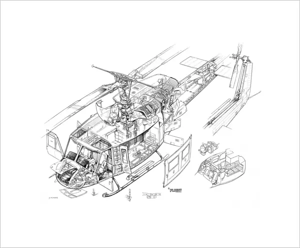 Bell 212 Cutaway Poster
