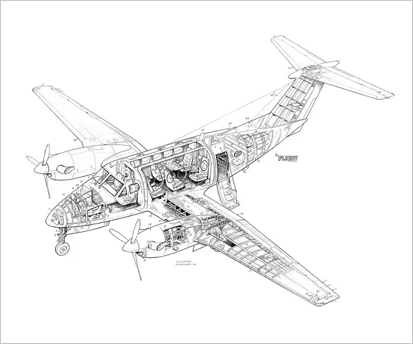 Beech King Air 200 Cutaway Drawing