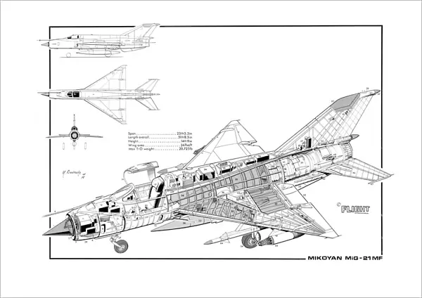 Mikoyan Mig-21MF Cutaway Poster