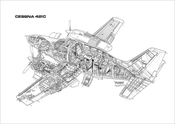 Cessna 421C Cutaway Drawing