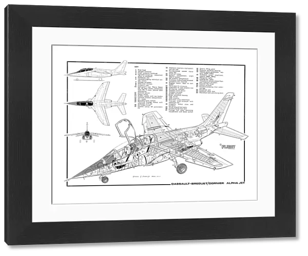 Dassault  /  Dornier Alpha Jet Cutaway Poster