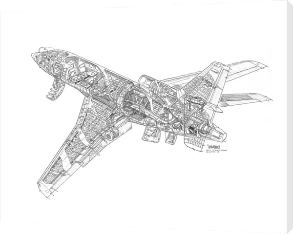 Dassault Falcon 50 Cutaway Drawing