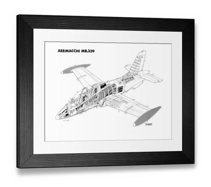 Framed Print : Aermacchi MB339 Cutaway Drawing Framed Print : Aermacchi MB339 Cutaway Drawing