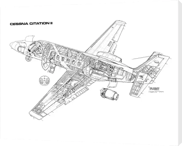 Cessna Citation II Cutaway Drawing