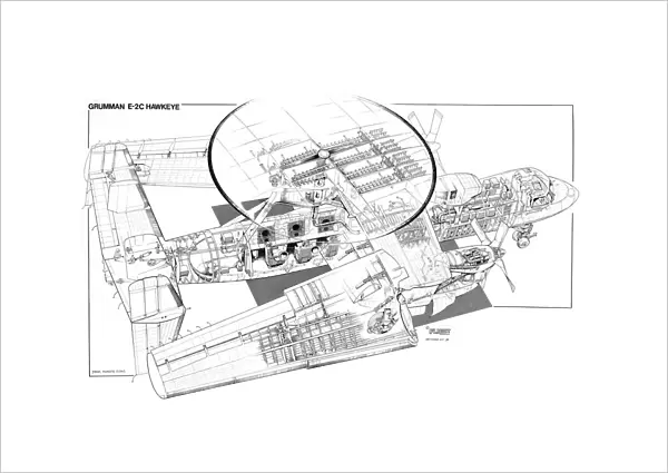 Northrop Grumman E-2C Hawkeye Cutaway Poster